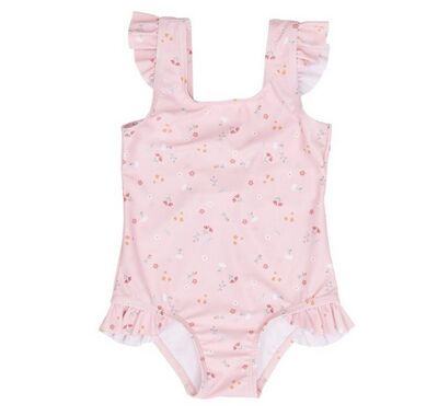 Βρεφικό μαγιό με βολάν Little Dutch little pink flowers στο Bebe Maison