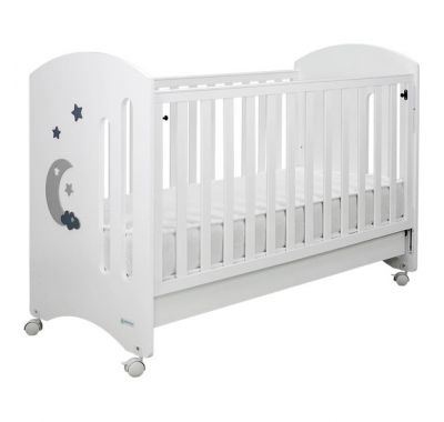 Βρεφικό κρεβάτι Bebe Stars Azure white 130*60cm στο Bebe Maison