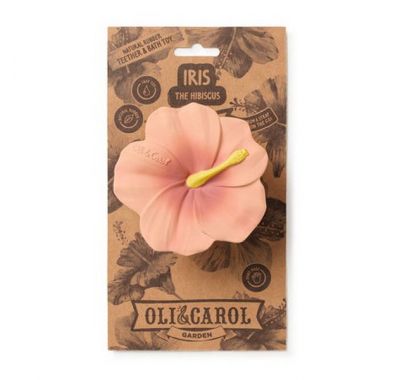 Μασητικό Olie & Carol  από φυσικό καουτσούκ Iris ο ροζ ιβίσκος στο Bebe Maison