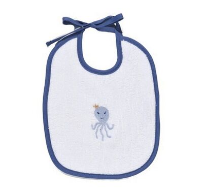 Σαλιάρα πετσετέ με δέσιμο Nautica 100% βαμβάκι λευκό μπλε octopus στο Bebe Maison