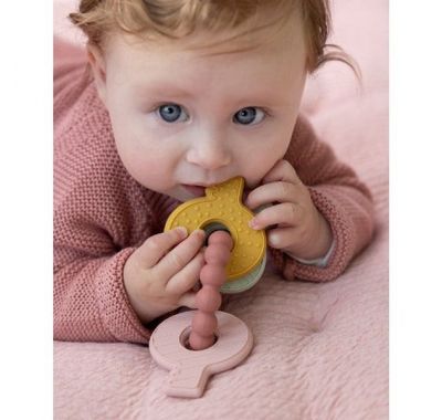 Μασητικό μπρελόκ σιλικόνης Little Dutch ροζ στο Bebe Maison