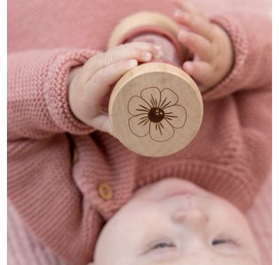 Ξύλινη κουδουνίστρα με ήχο βροχής Little Dutch flowers and butterflies στο Bebe Maison