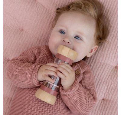 Ξύλινη κουδουνίστρα με ήχο βροχής Little Dutch flowers and butterflies στο Bebe Maison