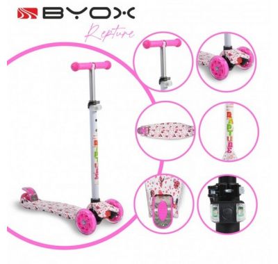 Τρίτροχο παιδικό πατίνι - scooter Byox Rapture white στο Bebe Maison