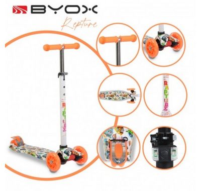 Τρίτροχο παιδικό πατίνι - scooter Byox Rapture orange στο Bebe Maison
