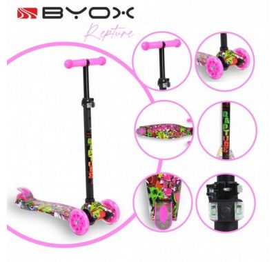 Τρίτροχο παιδικό πατίνι - scooter Byox Rapture pink στο Bebe Maison