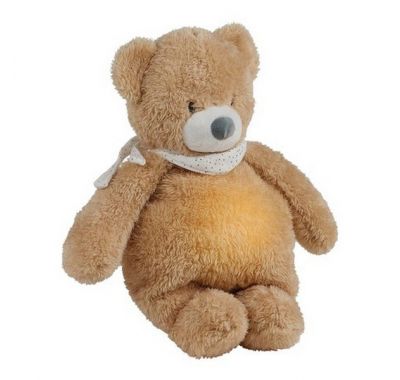 Λούτρινο αρκουδάκι Nattou με φως, λευκούς ήχους και μελωδίες Sleepy μπεζ στο Bebe Maison