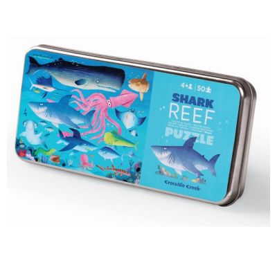 Crocodile Creek Shark 50 piece puzzle in metal box στο Bebe Maison