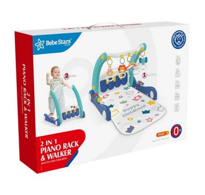 Γυμναστήριο δραστηριοτήτων - περπατούρα Bebe Stars Piano happy 2 σε 1 blue στο Bebe Maison