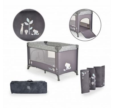 Παρκοκρέβατο Cangaroo safari graphite στο Bebe Maison