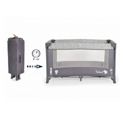 Παρκοκρέβατο Cangaroo safari graphite στο Bebe Maison