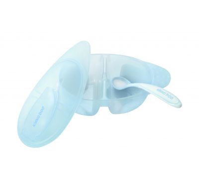 Μπολ 2 διαμερισμάτων Kikka Boo με κουτάλι Tasty Blue στο Bebe Maison