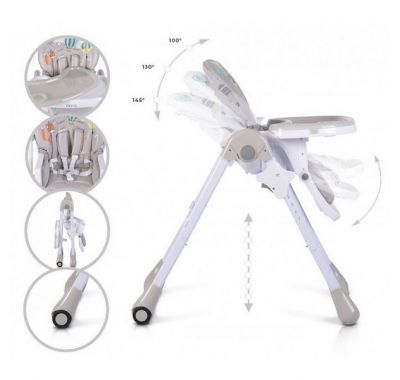 Καρεκλάκι φαγητού Cangaroo Muffin γκρι στο Bebe Maison