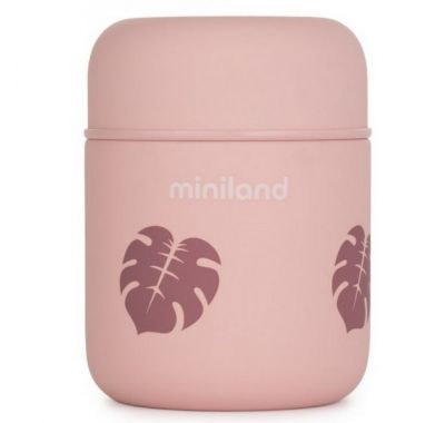 Θερμός φαγητού Miniland Silky Food Thermos Mini Rose Leaves 280ml στο Bebe Maison