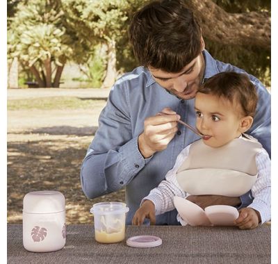 Θερμός φαγητού Miniland Silky Food Thermos Mini Rose Leaves 280ml στο Bebe Maison