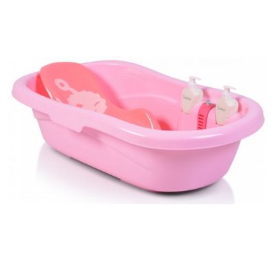 Μπανιέρα μωρού Moni Santorini pink μαζί με βάση στο Bebe Maison
