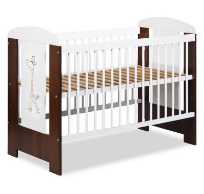 Βρεφικό κρεβάτι Klups Giraffe λευκό - καρυδί 120*60cm στο Bebe Maison