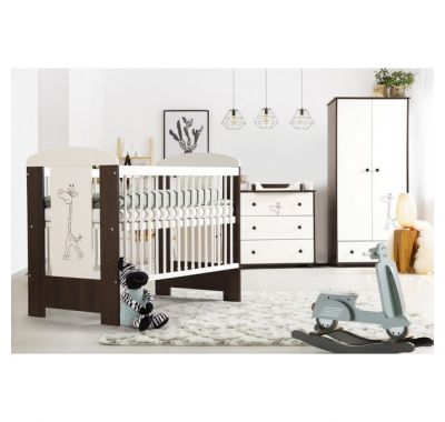 Ολοκληρωμένο βρεφικό δωμάτιο Klups Giraffe λευκό - καρυδί 120*60cm στο Bebe Maison