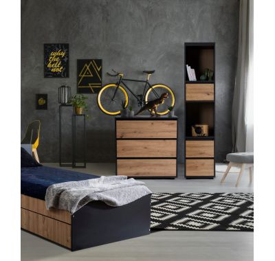 Βρεφική βιβλιοθήκη Klups Dalia καφέ/ μαύρο 42x50x183 στο Bebe Maison