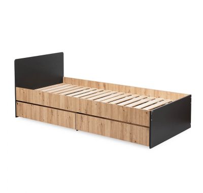 Παιδικό κρεβάτι Klups Dalia white με συρόμενο συρτάρι καφέ/μαύρο 200*90 στο Bebe Maison