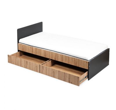 Παιδικό κρεβάτι Klups Dalia white με συρόμενο συρτάρι καφέ/μαύρο 200*90 στο Bebe Maison