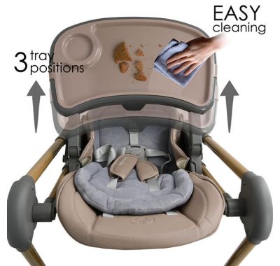 Καρέκλα Φαγητού-Κούνια Bebe Stars Nuovo 2σε1 Mocha στο Bebe Maison