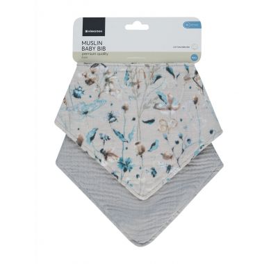Σαλιάρες μουσελίνας 2 τμχ Kikka Boo Dreamy Fields Grey στο Bebe Maison
