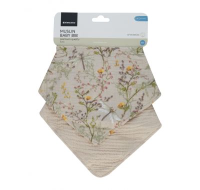 Σαλιάρες μουσελίνας 2 τμχ Kikka Boo Garden Beige στο Bebe Maison