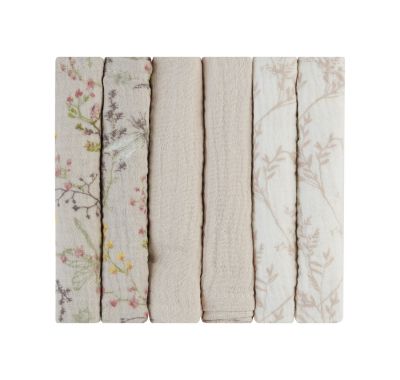 Πανάκια μουσελίνας σετ 6 τμχ Kikka Boo Secret Garden Beige στο Bebe Maison