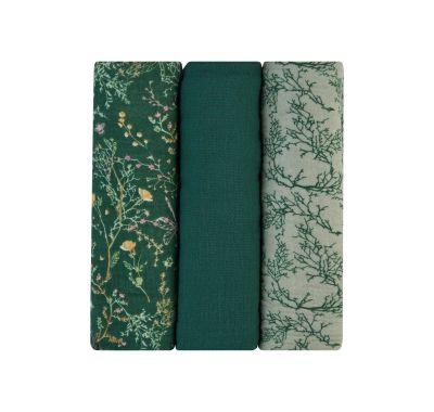 Πάνες αγκαλιάς 3 τμχ από μουσελίνα 100x100 εκ. KikkaBoo Secret Garden Green στο Bebe Maison