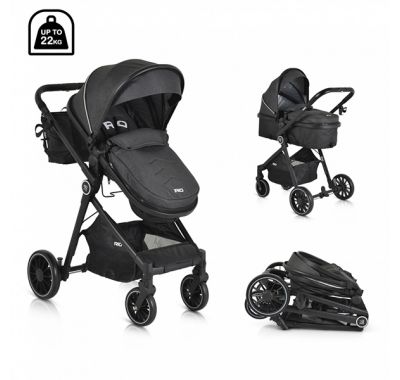Πολυκαρότσι 2 σε 1 Moni Rio black στο Bebe Maison
