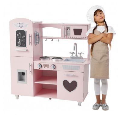 Ξύλινη κουζίνα Moni ροζ στο Bebe Maison