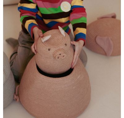 Μίνι καλάθι αποθήκευσης Lorena Canals Peggy το γουρουνάκι στο Bebe Maison