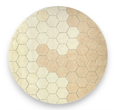 Χαλί δωματίου στρόγγυλο Lorena Canals Round Honeycomb Golden 140 εκ. στο Bebe Maison