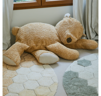 Χαλί δωματίου στρόγγυλο Lorena Canals Round Honeycomb Golden 140 εκ. στο Bebe Maison