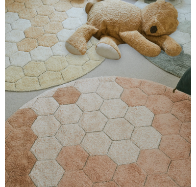 Χαλί δωματίου στρόγγυλο Lorena Canals Round Honeycomb Rose 140 εκ. στο Bebe Maison
