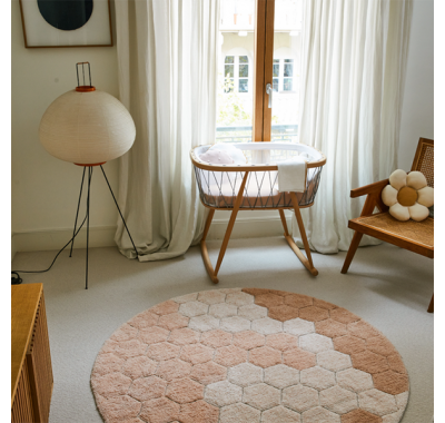 Χαλί δωματίου στρόγγυλο Lorena Canals Round Honeycomb Rose 140 εκ. στο Bebe Maison