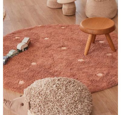 Χαλί δωματίου στρογγυλό Lorena Canals Dot - Chestnut 140 εκ. στο Bebe Maison