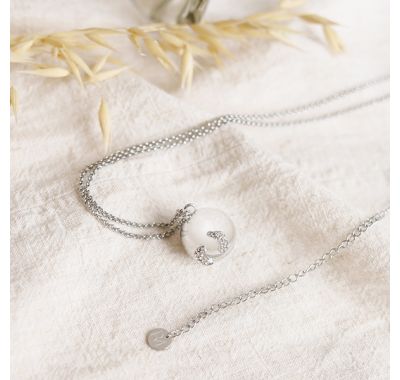 Μενταγιόν εγκυμοσύνης ProudMama Bola Eva Glowing Πατουσάκια Silver στο Bebe Maison