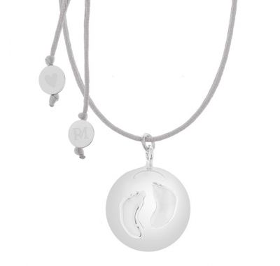 Μενταγιόν εγκυμοσύνης ProudMama Bola Sofie Silver Grey Πατουσάκια στο Bebe Maison