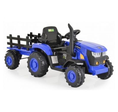 Ηλεκτροκίνητo παδικό τρακτέρ με τρέιλορ Moni Rancher blue στο Bebe Maison