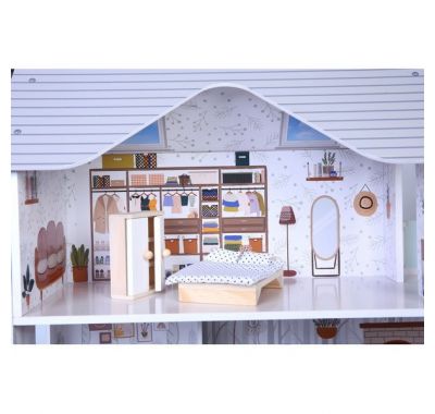 Ξύλινο κουκλόσπιτο με έπιπλα Moni Sarah στο Bebe Maison