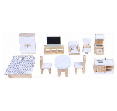 Ξύλινο κουκλόσπιτο με έπιπλα Moni Sarah στο Bebe Maison