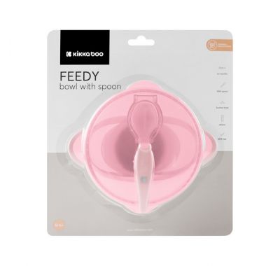 Μπολ με κουτάλι Kikka Boo Feedy Pink στο Bebe Maison