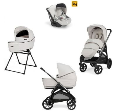 Πολυκαρότσι 3 σε 1 Inglesina Aptica Quattro Opal Ivory με σκελετό Litio Black στο Bebe Maison