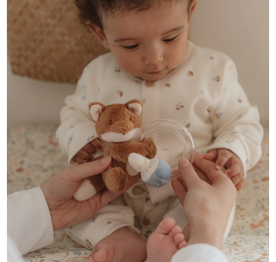 Υφασμάτινη κουδουνίστρα αλεπού Little Dutch με κρίκο Forest Friends GRS στο Bebe Maison