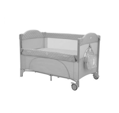 Παρκοκρέβατο διώροφο και λίκνο Kikka Boo Milky Way γκρι 2023 στο Bebe Maison