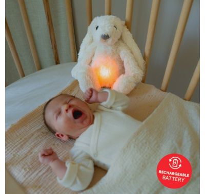 Επαναφορτιζόμενο βοήθημα ύπνου με αισθητήρα κλάματος & Φως Λευκό ZAZU RO Rabbit Λαγουδάκι στο Bebe Maison