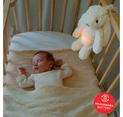 Επαναφορτιζόμενο βοήθημα ύπνου με αισθητήρα κλάματος & Φως Λευκό ZAZU RO Rabbit Λαγουδάκι στο Bebe Maison