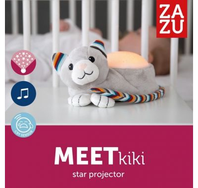 Γατούλα προβολέας αστεριών με χτύπους καρδιάς λευκούς ήχους Zazu Kiki στο Bebe Maison